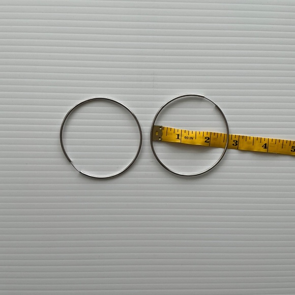 Sterling Silver Big Hoop Earrings - Picture 2 of 5